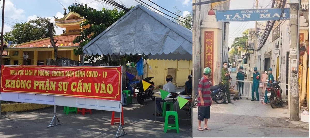 Phong tỏa khu vực nơi có trường hợp nghi nhiễm Covid-19 tại TP Biên Hòa.