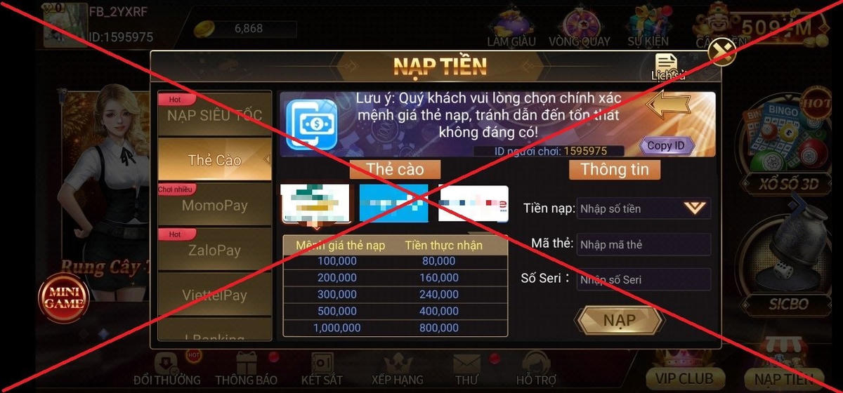 Cờ bạc trá hình bủa vây người dùng mạng xã hội