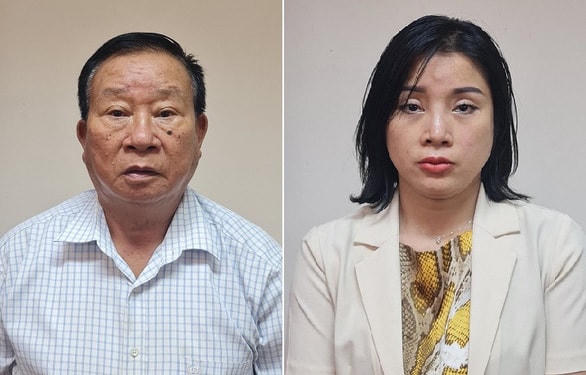 Hai bị can: Phạm Huy Lập; Phạm Thị Kim Oanh. Ảnh: CACC.