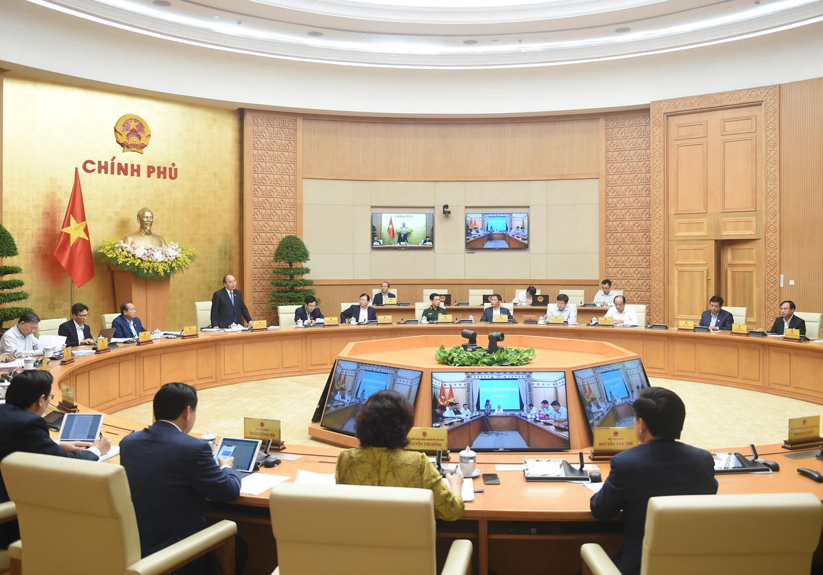 Toàn cảnh phiên họp Chính phủ thường kỳ tháng 3/2021. Ảnh: VGP