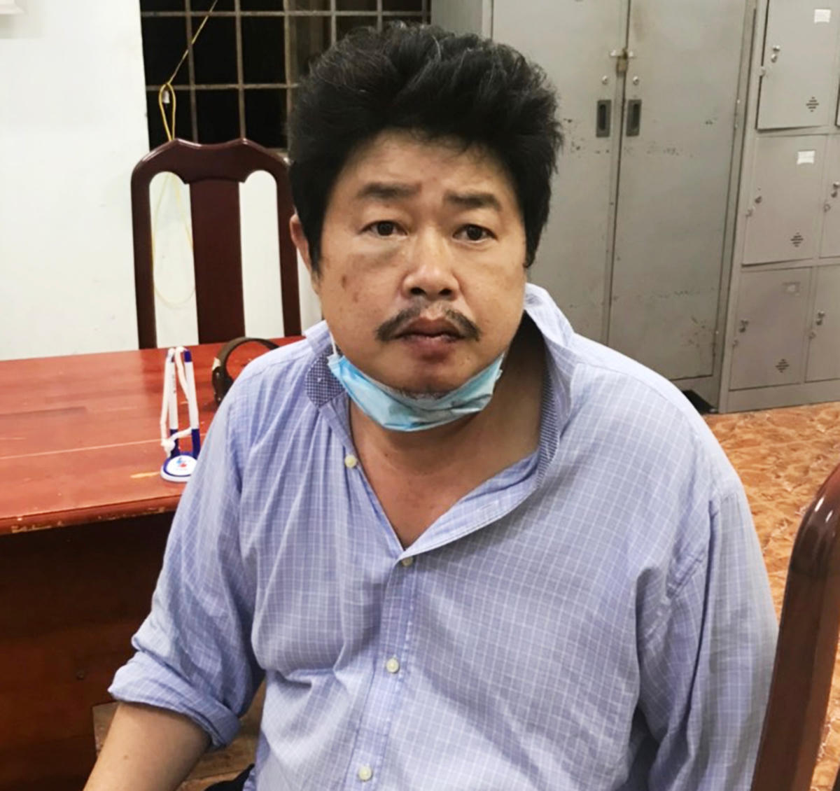 Ông Cao Văn Lĩnh tại cơ quan công an. Ảnh: CTV.