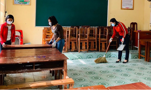 Công tác chuẩn bị địa điểm cách ly tập trung tại xã Cẩm Đông, huyện Cẩm Giàng, Hải Dương. Nguồn: Báo Hải Dương.