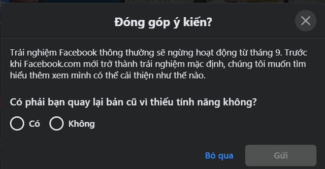 Facebook sẽ bỏ giao diện cũ vào tháng 9