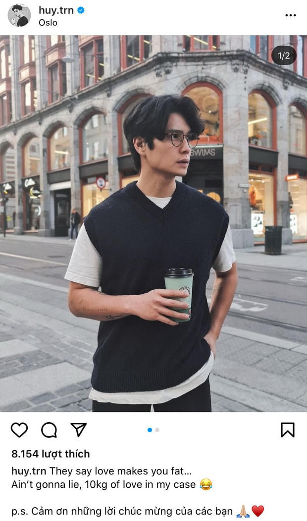 Huy Trần cũng đăng tải ảnh cùng địa điểm và dòng caption tương tự.
