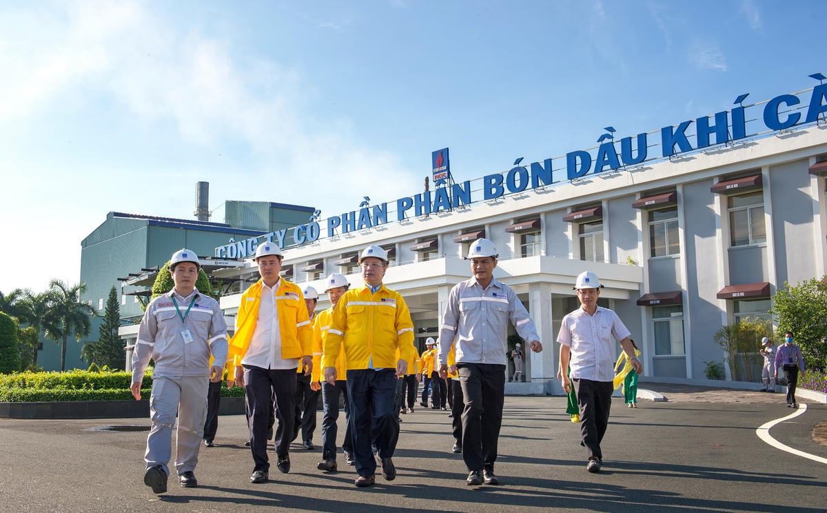 Đoàn công tác thăm Nhà máy Đạm Cà Mau.