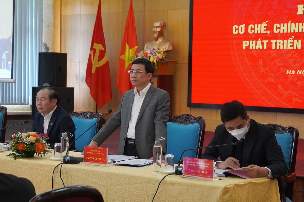 Phó Ban Kinh tế Trung ương Nguyễn Duy Hưng phát biểu tại hội thảo