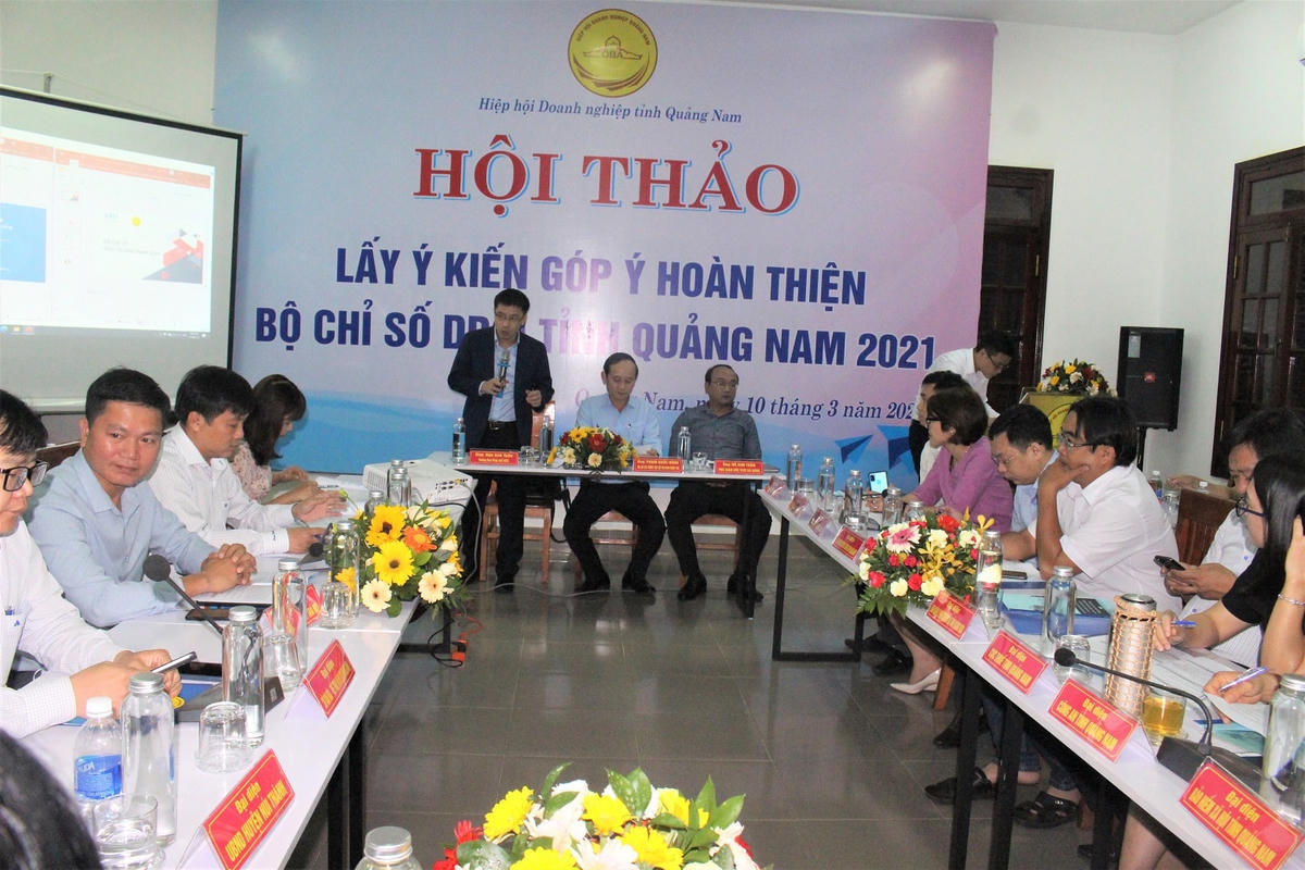 Quang cảnh hội thảo góp ý bộ chỉ số DDCI Quảng Nam 2021.