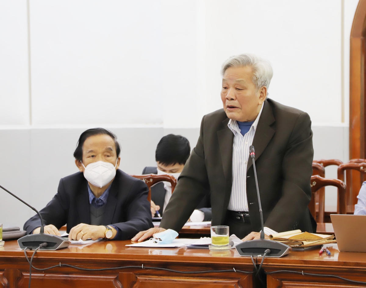 Ông Nguyễn Túc - Chủ nhiệm Hội đồng Tư vấn Văn hóa -xã hội phát biểu tại Hội thảo.