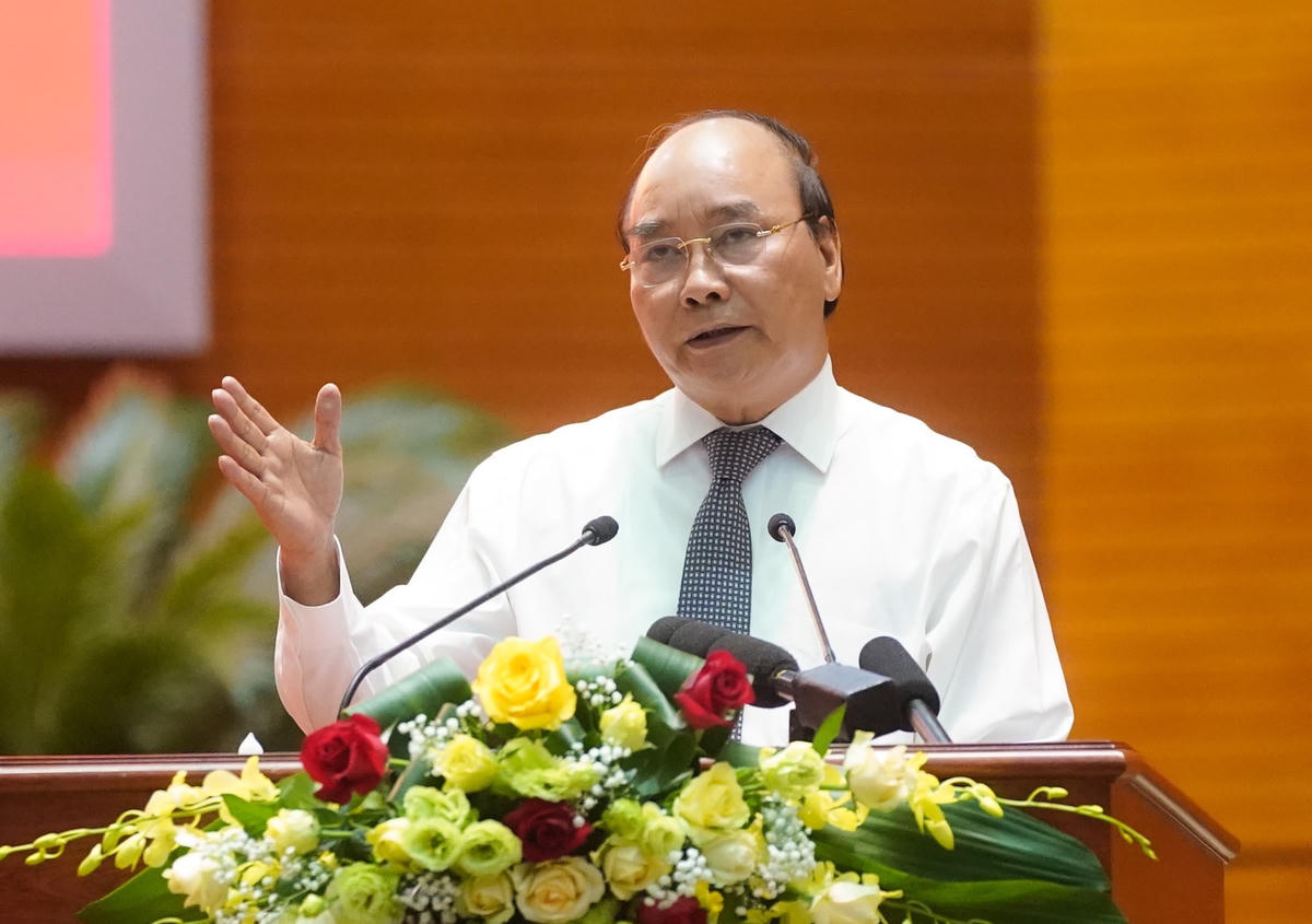 Thủ tướng Nguyễn Xuân Phúc phát biểu tại Hội nghị.