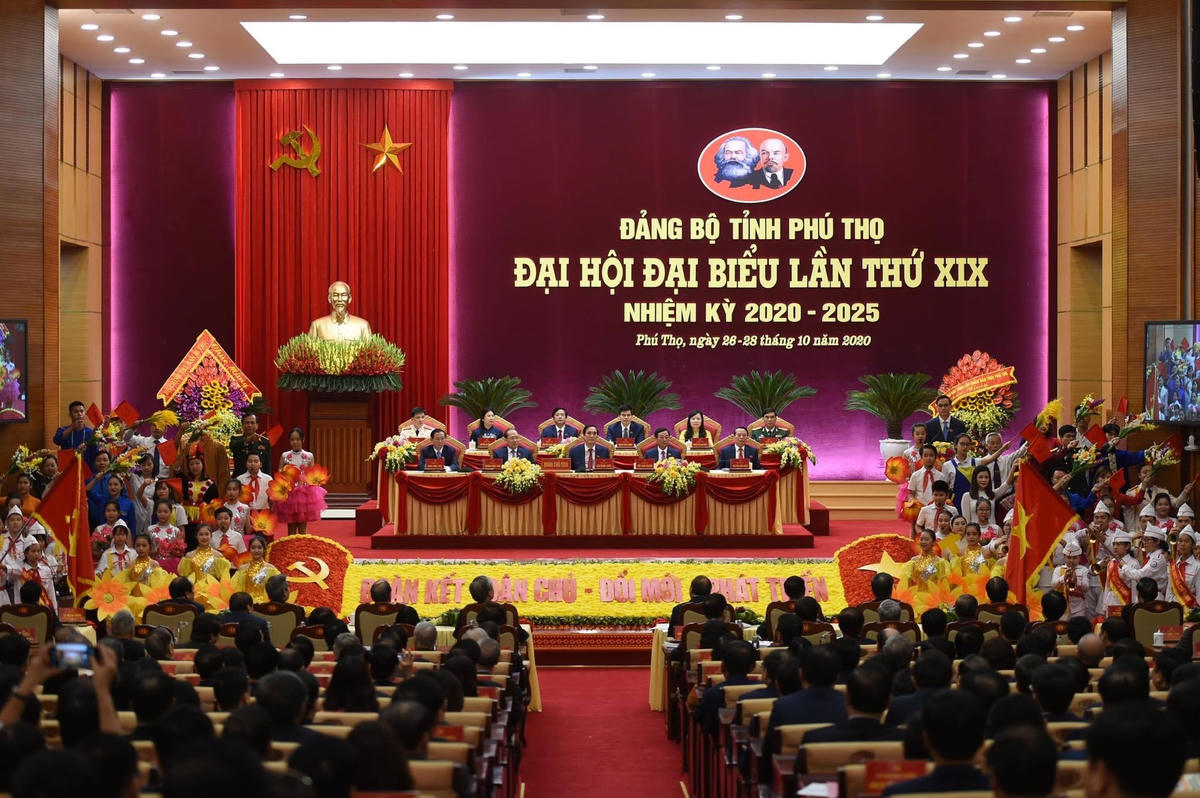 Đại hội Đại biểu Đảng bộ tỉnh Phú Thọ lần thứ XIX diễn ra từ ngày 26-28/10/2020, tại Trung tâm hội nghị tỉnh Phú Thọ. Ảnh: VGP.