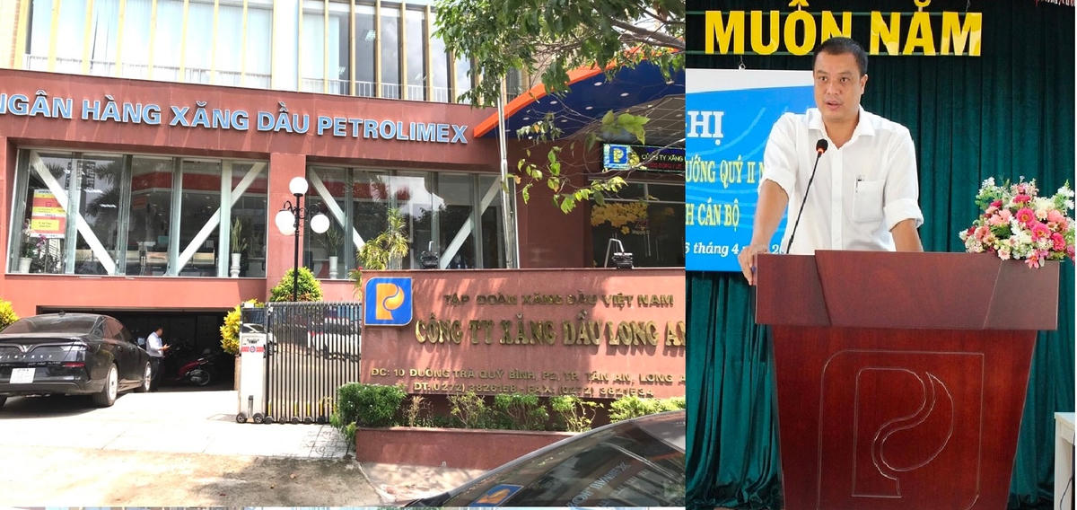 Ông Lương Đình Tiến (ảnh nhỏ) và trụ sở Công ty Xăng dầu Long An.