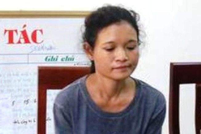 Đối tượng Cụt Thị Oanh tại cơ quan công an.