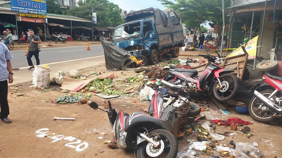 Hiện trường vụ tai nạn.