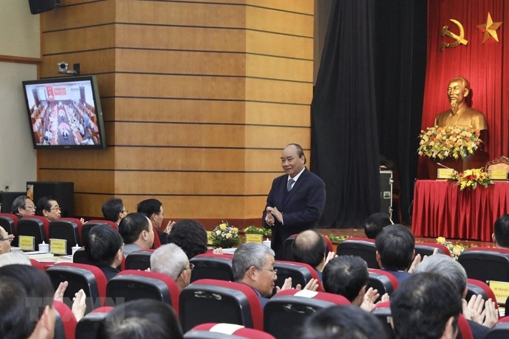Thủ tướng Chính phủ Nguyễn Xuân Phúc dự hội nghị. (Ảnh: Minh Quyết/TTXVN).