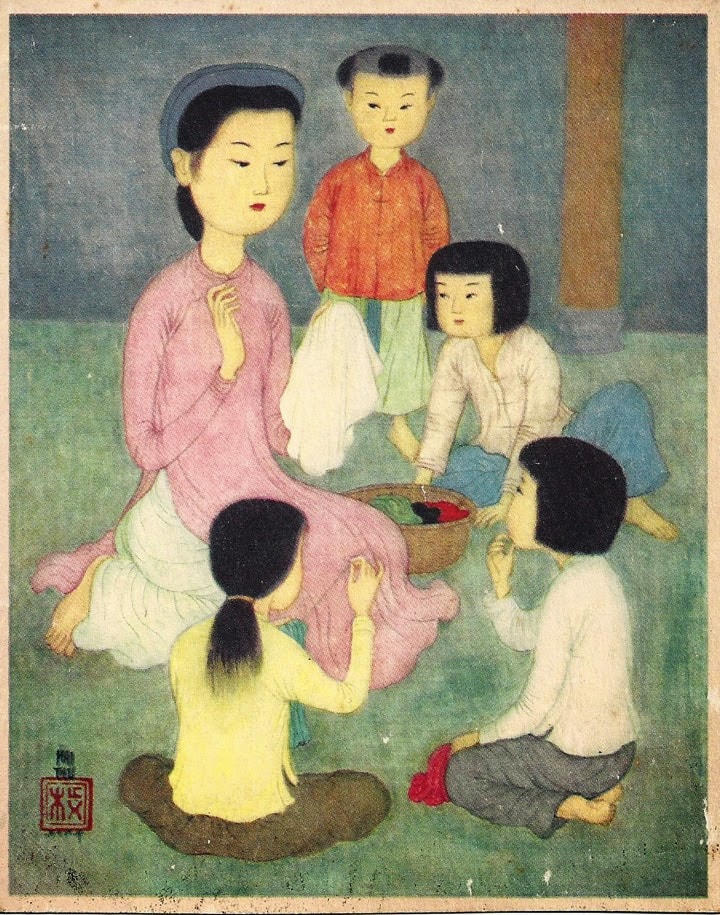 Tác phẩm "Mẹ dạy thêu".