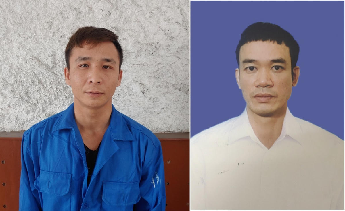 2 đối tượng Nguyễn Văn Tùng và Tạ Minh Quyết tại Cơ quan ANĐT. Ảnh: Công an Quảng Ninh.
