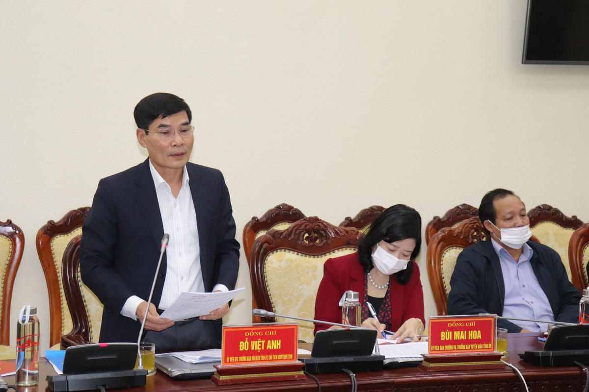 Ông Đỗ Việt Anh, Chủ tịch Ủy ban MTTQ Việt Nam tỉnh Ninh Bình trả lời vấn đề thực hiện giám sát của Mặt trận theo Quy định 124.