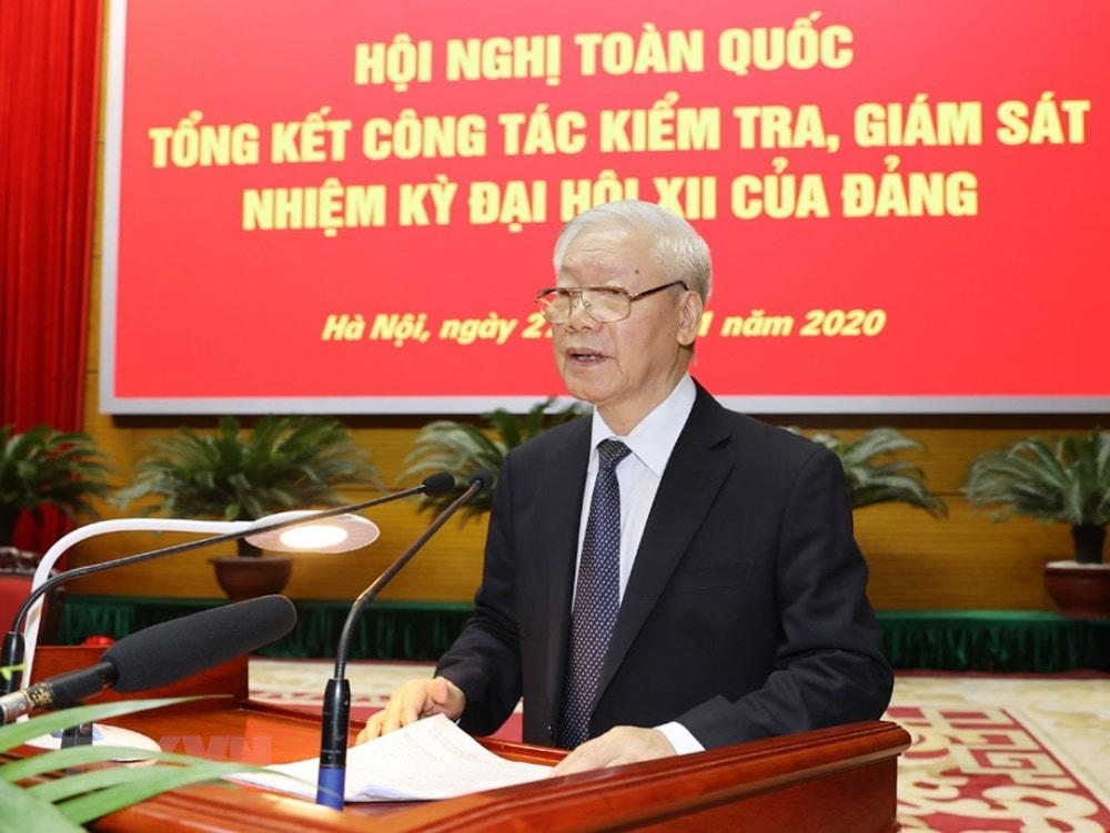 Tổng Bí thư, Chủ tịch nước Nguyễn Phú Trọng phát biểu chỉ đạo Hội nghị. Ảnh:Trí Dũng/TTXVN.