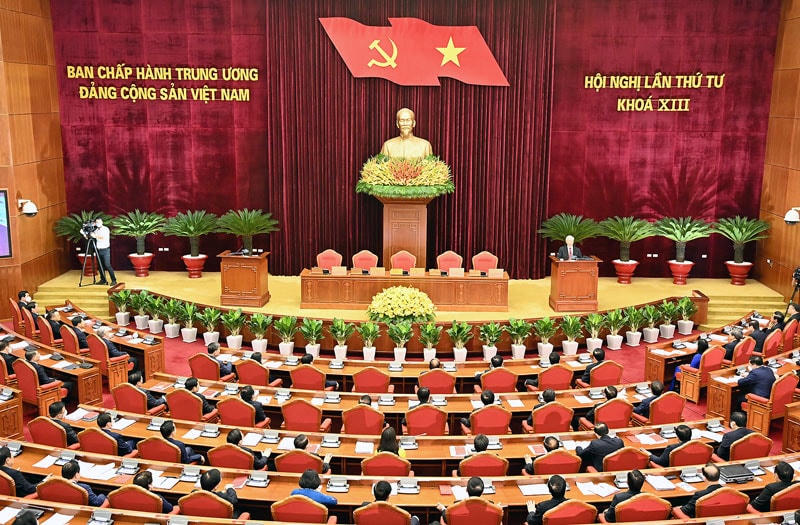 Phiên bế mạc Hội nghị lần thứ 4 Ban Chấp hành Trung ương khóa XIII. Ảnh: Đăng Khoa.  