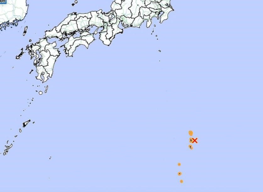 Vị trí của trận động đất xảy ra gần Quần đảo Ogasawara sáng 4/1. (Nguồn: japantimes.co.jp).