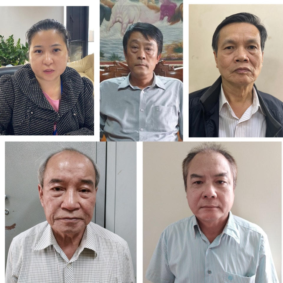 5 bị can bị khởi tố về tội "Thiếu trách nhiệm gây hậu quả nghiêm trọng" theo Điều 360 Bộ luật Hình sự năm 2015 - Ảnh: Bộ Công an.