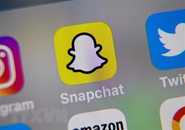 Biểu tượng Snapchat trên màn hình máy tính bảng tại Lille, Pháp. (Ảnh: AFP/TTXVN).