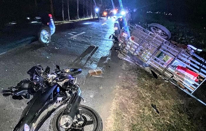 Hiện trường vụ tai nạn trên đường tỉnh 394 ở Hải Dương.