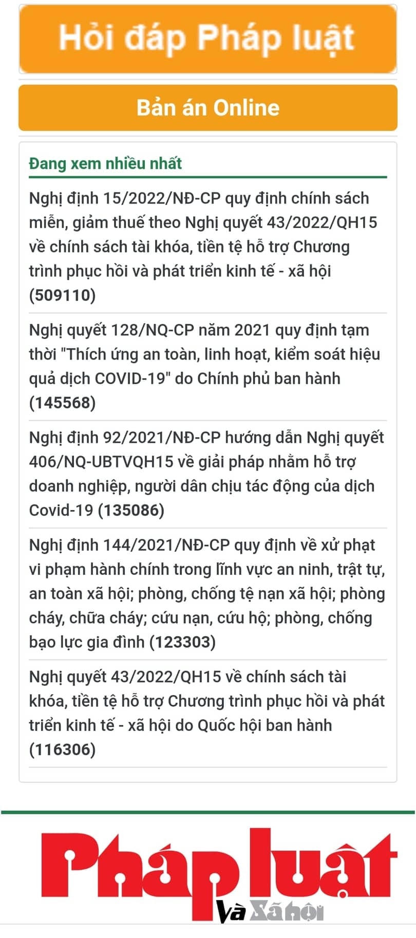 Bản án online được cập nhật và sắp xếp theo các lĩnh vực. Ảnh: PL&XH.