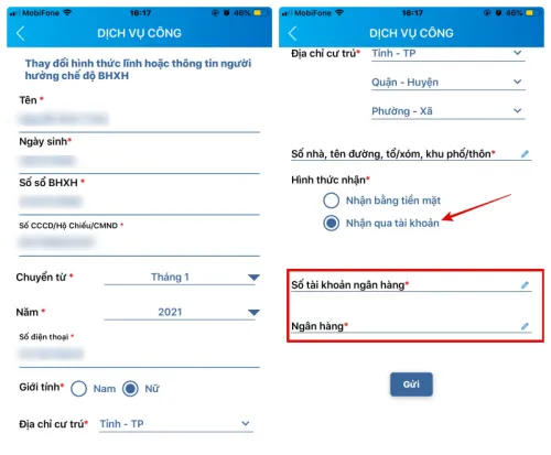 Cách thức đăng ký hưởng lương hưu qua tài khoản