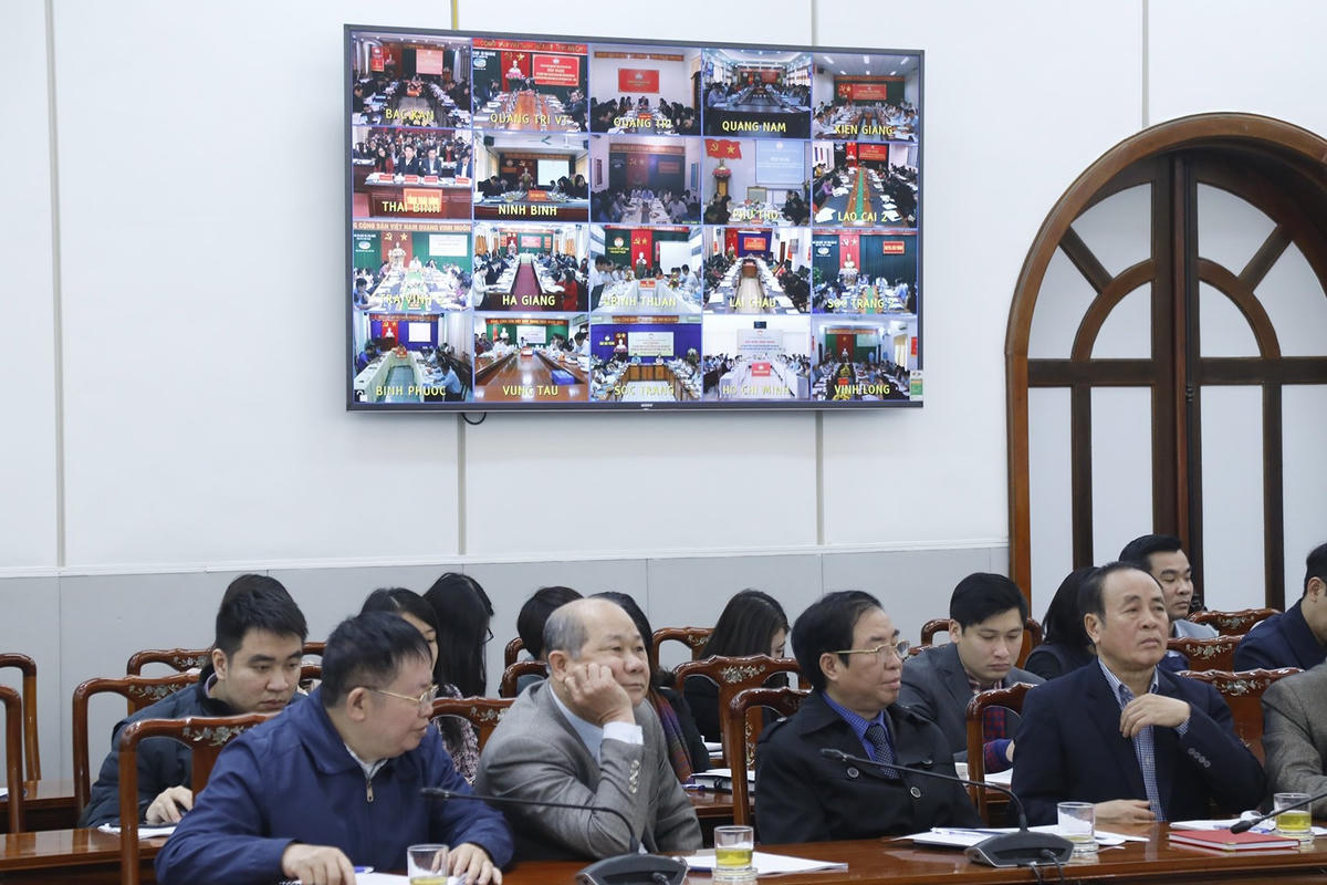 Quang cảnh Hội nghị tập huấn công tác bầu cử.