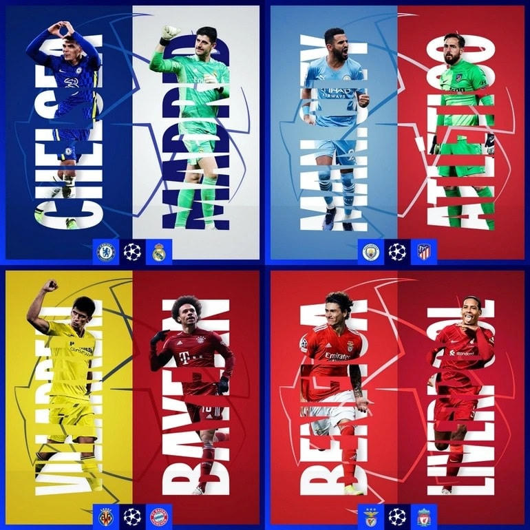 4 cặp đấu ở tứ kết Champions League mùa này.