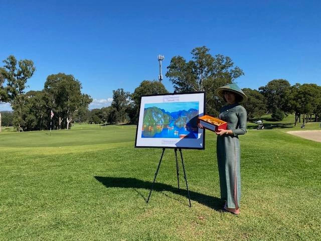 Sản phẩm gừng Việt được quảng bá tại giải golf ở Parramatta.  