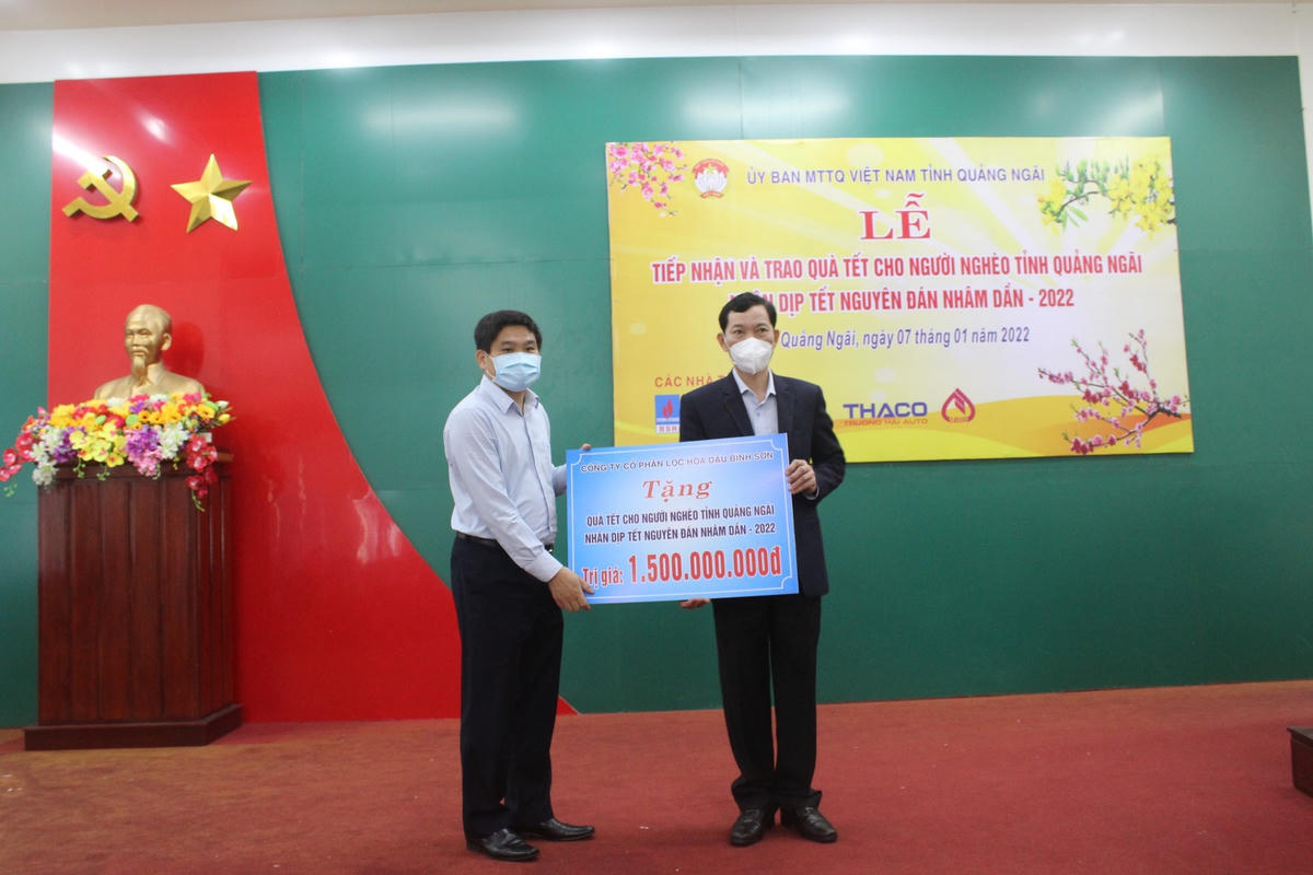 Công ty Cổ phần Lọc hóa dầu Bình Sơn hỗ trợ 1,5 tỷ đồng.