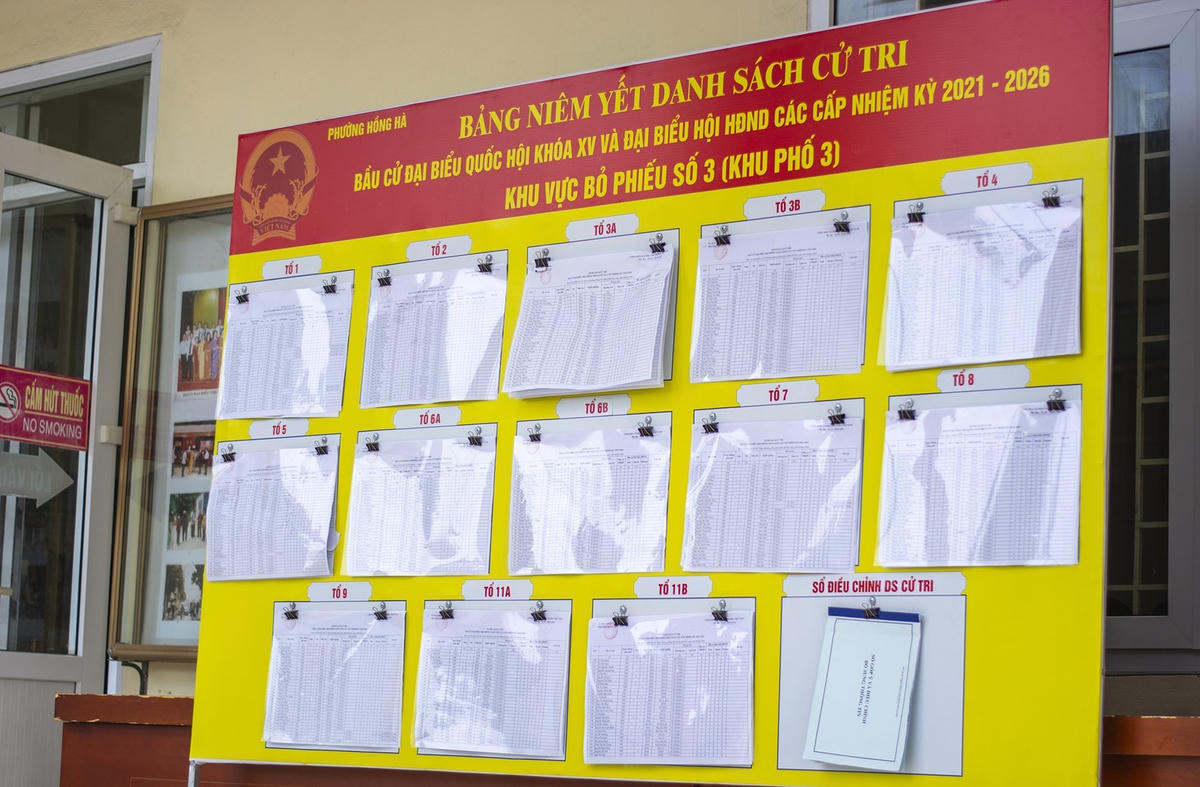 Danh sách cử tri các khu vực bỏ phiếu được niêm yết