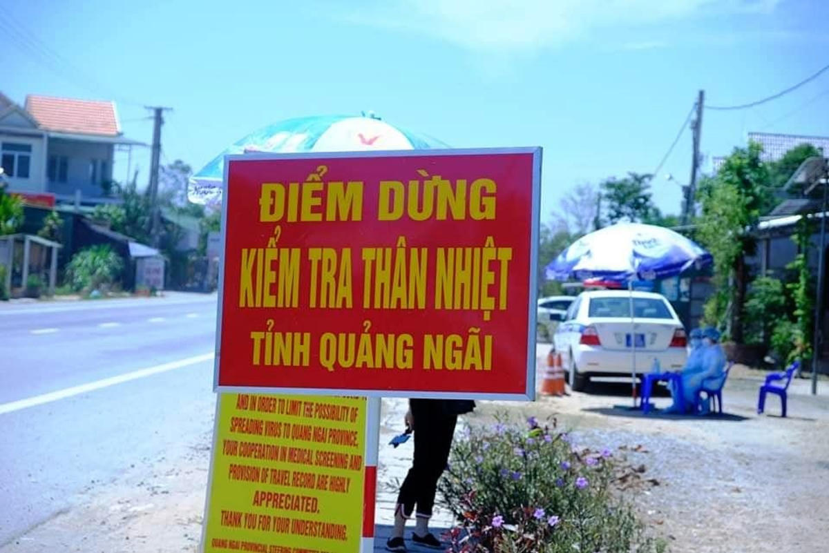 Một chốt kiểm dịch Covid-19 ở Quảng Ngãi.