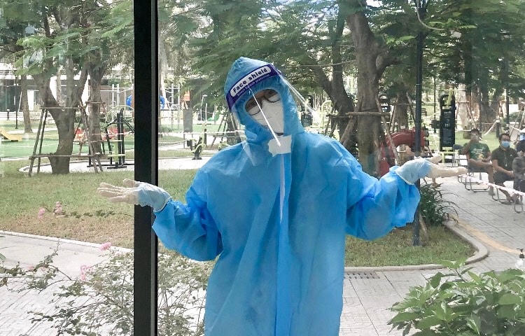 Những ngày đầu tiên thực hiện nhiệm vụ tại TP Hồ Chí Minh của Hoàng Phương Linh. Ảnh: NVCC.