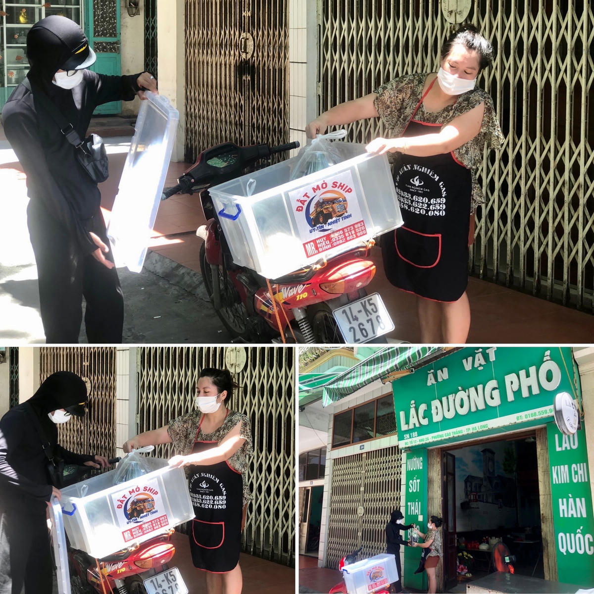 Chị Kim Loan đã tạm dừng phục vụ khách tại quán nhưng vẫn duy trì hoạt động kinh doanh ổn định bằng việc giao hàng tới tận nhà cho khách hàng thông qua shipper.