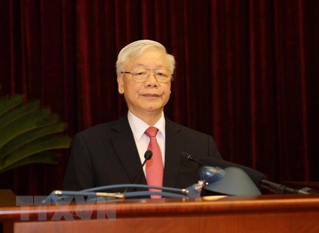 Tổng Bí thư, Chủ tịch nước Nguyễn Phú Trọng phát biểu khai mạc Hội nghị. Ảnh: Trí Dũng/TTXVN.