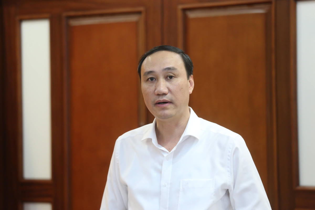 Phó Chủ tịch UBTƯ MTTQ Việt Nam Phùng Khánh Tài phát biểu tại cuộc họp. Ảnh: Kỳ Anh.