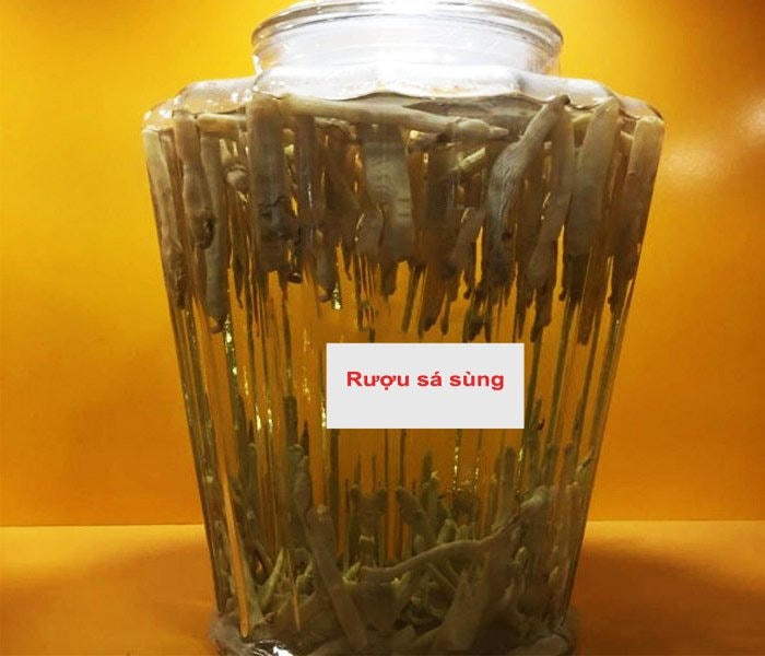 Sản phẩm rượu sá sùng rất tốt cho sức khỏe.