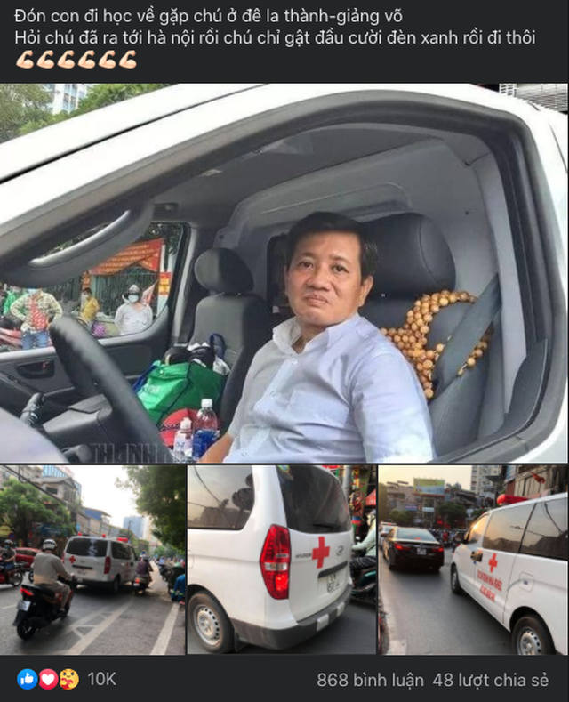 Bài chia sẻ hình ảnh ông Đoàn Ngọc Hải cùng xe cứu thương có mặt tại Hà Nội đã thu hút hơn 10.000 lượt "like" trên một diễn đàn xe.
