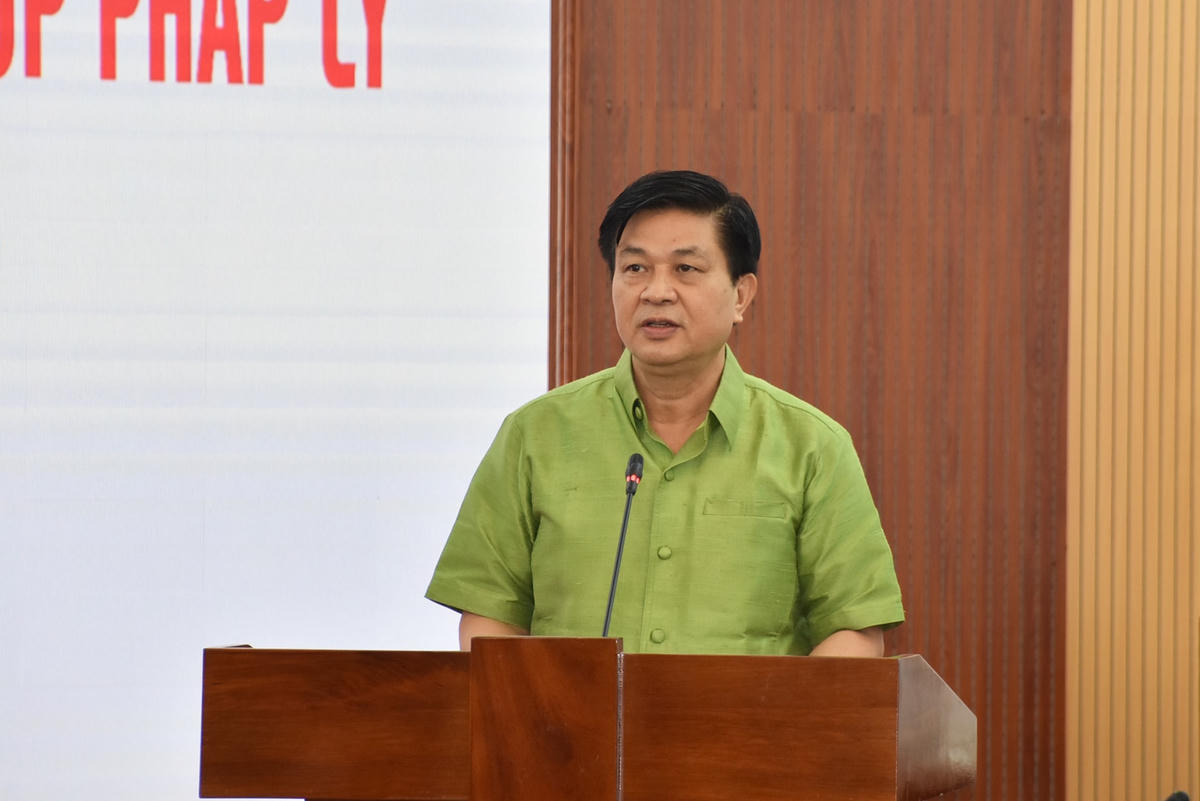 Ông Đỗ Ngọc Thịnh, Chủ tịch Liên đoàn Luật sư Việt Nam phát biểu tại Hội nghị.