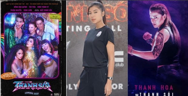 Từ trái sang: Poster '"Thanh sói" (2021), Đồng Ánh Quỳnh và diễn viên Thanh Hoa trong tạo hình Thanh sói 'Hai Phượng' (2019). Ảnh: Nhà phát hành.  