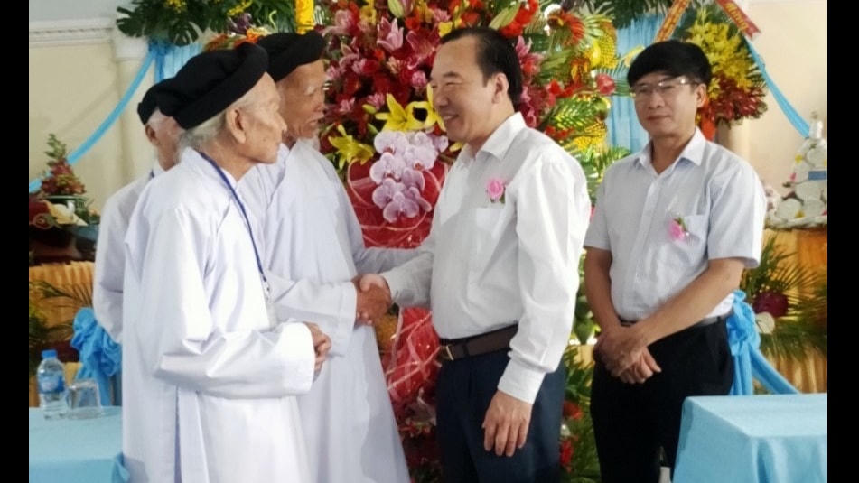 Phó Chủ tịch Ngô Sách Thực thăm Hội Thánh Cao Đài Ban Chỉnh Đạo, chúc mừng Đại lễ sinh nhật Đức Giáo tông Nguyễn Ngọc Tương lần thứ 139.
