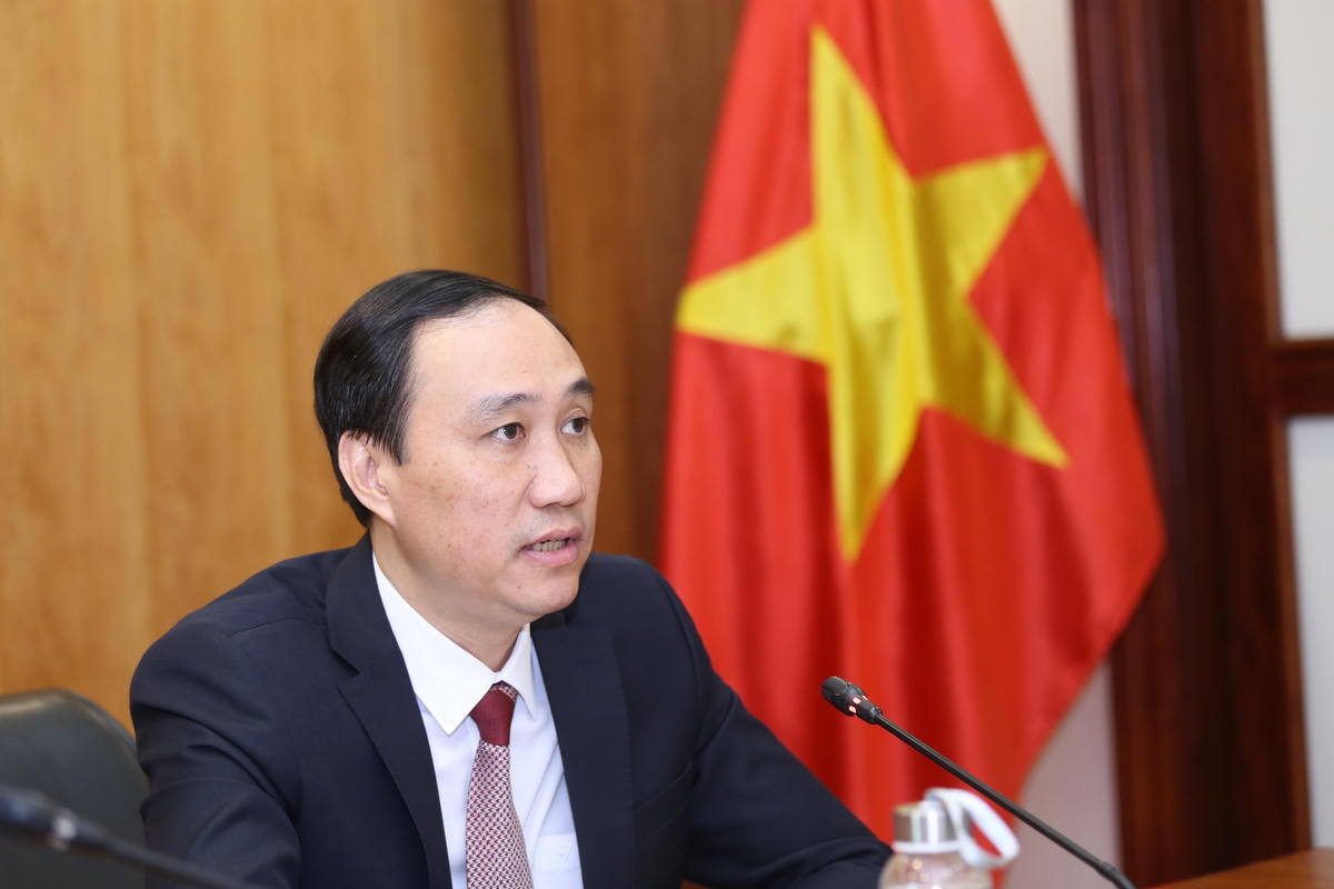 Phó Chủ tịch UBTƯ MTTQ Việt Nam Phùng Khánh Tài tại Hội nghị trực tuyến. Ảnh: Kỳ Anh.