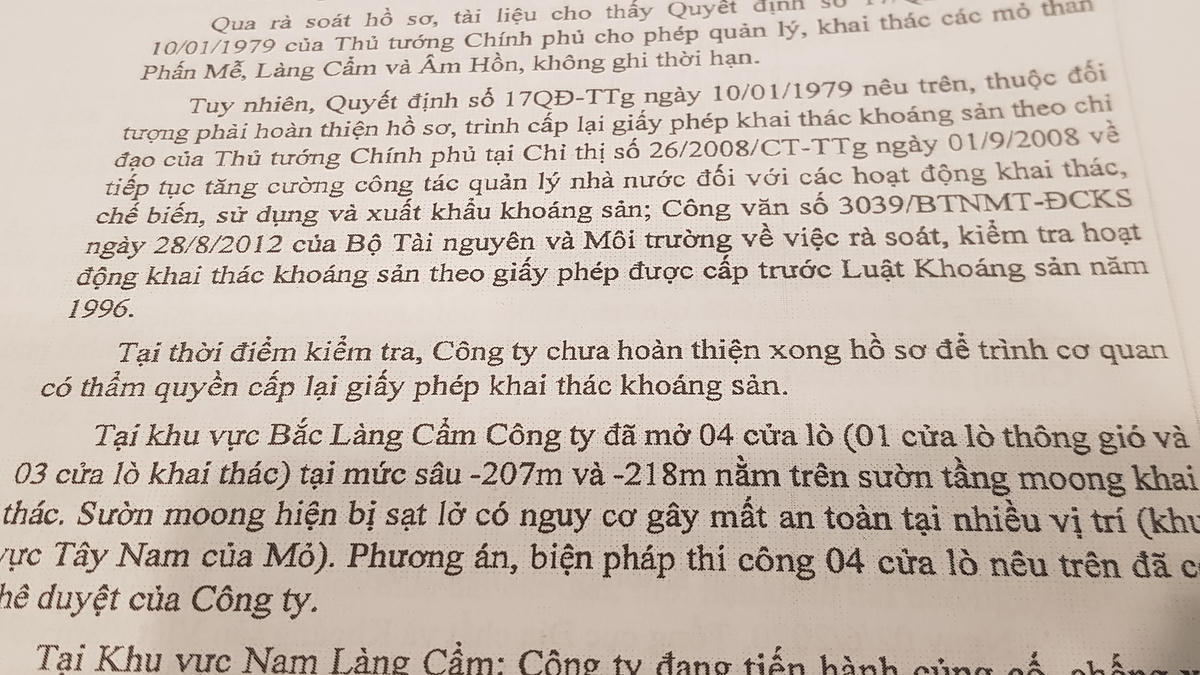 Kết quả xác minh của đoàn kiểm tra. Ảnh: Nam Anh.