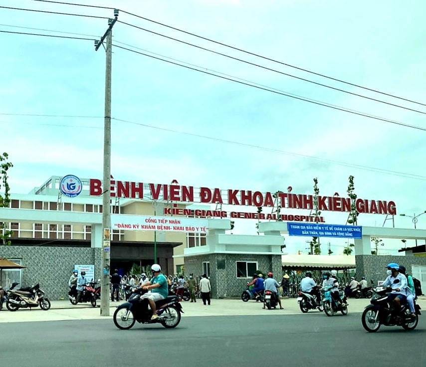 Bệnh viện đa khoa tỉnh Kiên Giang, nơi ghi nhận 8 ca mắc Covid-19.
