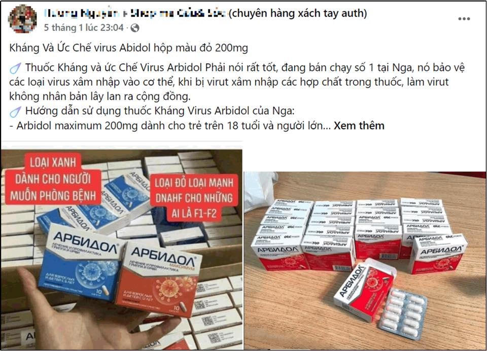 Thuốc kháng virus không rõ nguồn gốc được rao bán tràn lan trên mạng