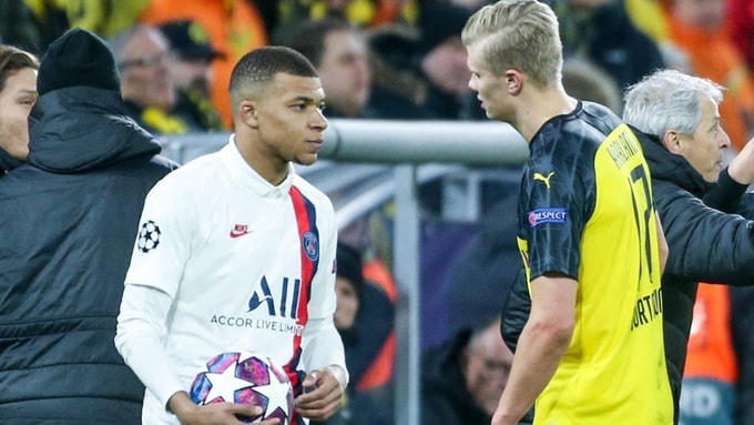Mbappe (trái) và Haaland là hai tiền đạo trẻ tiềm năng nhất hiện nay. Ảnh: Reuters.