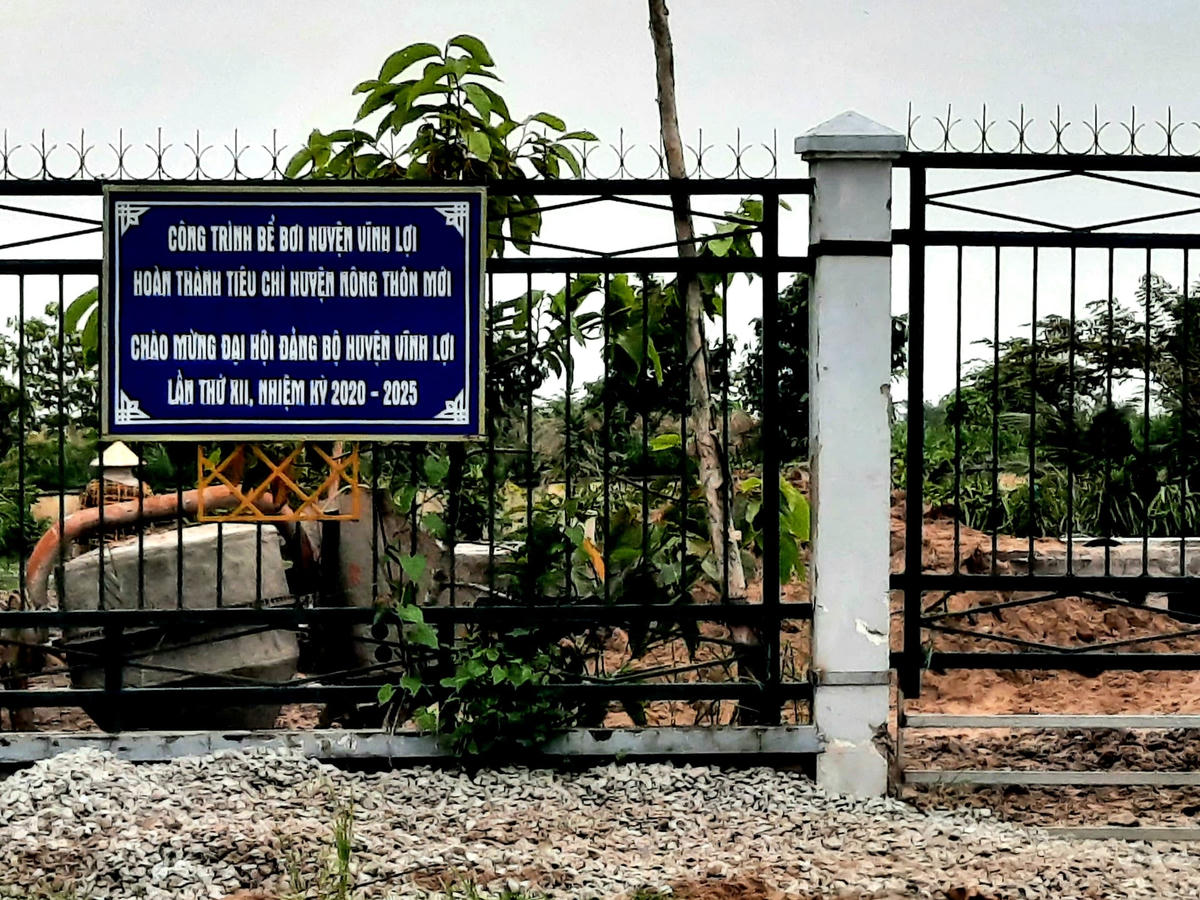 Công trình bể bơi hoàn thành tiêu chí xây dựng nông thôn mới 